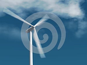 Single rotating wind turbine