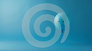 A Single Sad Balloon Floating.AI generated image