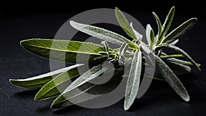 single sageherb in a black ai generated