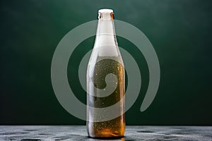 single saison beer bottle with condensation photo