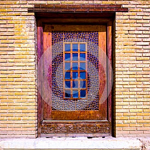 A single sash window in the Arg-e Karim Khan. Shiraz, Iran