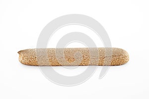 Single savoiardi biscuit isolated on white background