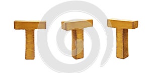 Single sawn wooden letter isolated