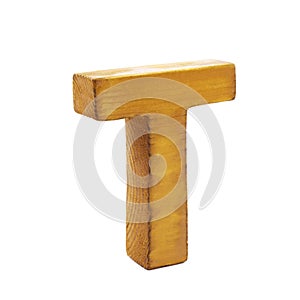 Single sawn wooden letter isolated