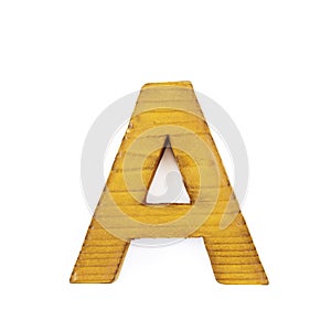 Single sawn wooden letter isolated