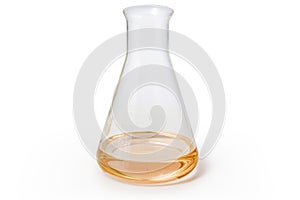 Single science flask isolated on a white background