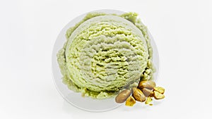 Single Scoop of Green Pistachio Ice Cream