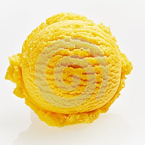 Single Scoop of Yellow-Orange Ice Cream