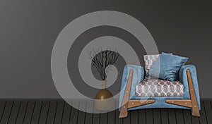 Single seat sofa in interior home idea banner photo