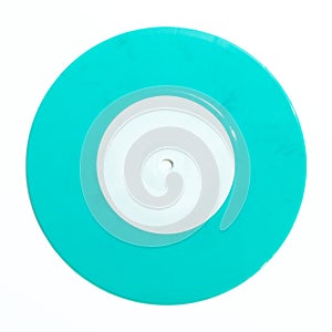 Single seven inch blue green vinyl record photo