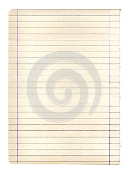 Single sheet of old grungy note paper