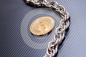 Cryptocoin and a silver chain