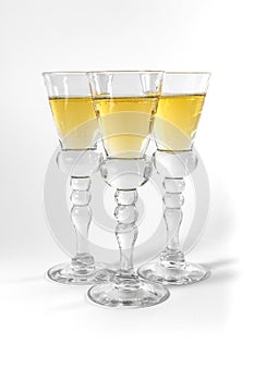 Single Shot Glass Wine Style Isolated White Background Triple Th