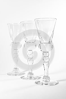 Single Shot Glass Wine Style Isolated White Background Triple Th