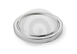 A single silver button cell battery a small round power source isolated on a white background