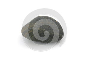 Single simple black natural stone isolated on white background