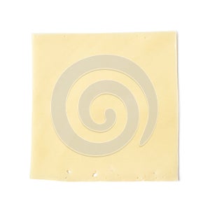 Single slice of cheese isolated