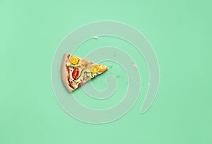 Single slice of pizza. Pizza primavera slice Last piece of pizza