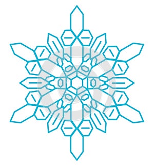 Single snowflake isolated on transparent
