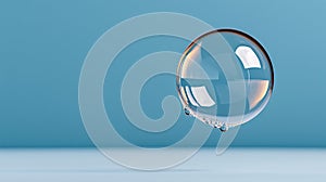 single soap bubble resting on a surface