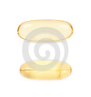 Single softgel pill isolated