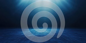 A Single Spotlight Illuminating a Dark Blue Surface