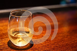 Single Stemless White Wine Glass