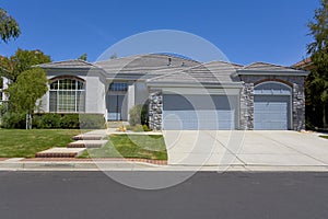 Single-Story Grey Home With Masonry