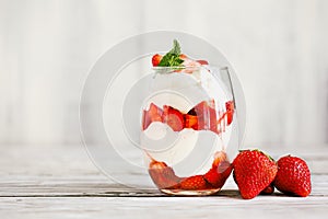 Single Strawberry Parfait with Fresh Strawberries