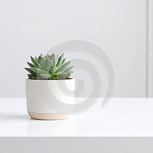 Single Succulent in Pot with Clean Composition
