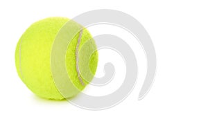 Single tennis ball isolated on white background. copy space, template