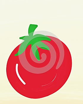 Single tomato icon illustration in flat style