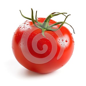 Single tomato isolated on white