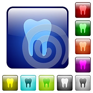 Single tooth color square buttons