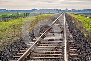 Single track rails in a rural area