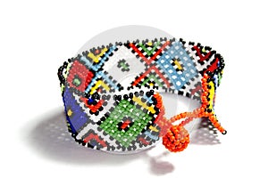 Single Traditional Bright Beadwork Zulu Bracelet