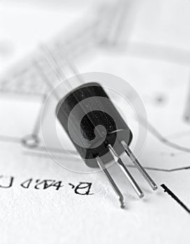 Macro View of a Transistor on a Schematic
