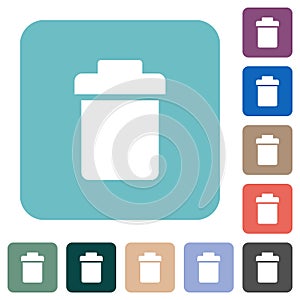 Single trash rounded square flat icons