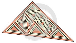 A single triangle shape filled with a geometric pattern. vector design Generative AI