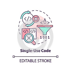 Single-use code concept icon