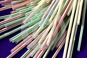 Single use disposable throwaway plastic straws