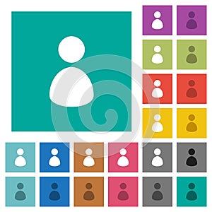 Single user square flat multi colored icons