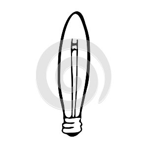 single vector light bulb, doodle line art