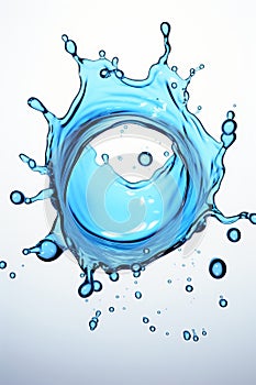 Single water vortex splash isolated on white background for optimal search relevance