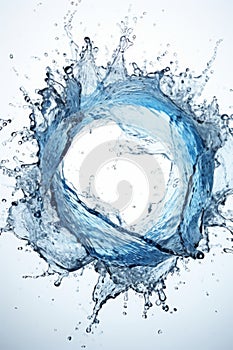 Single water vortex splash isolated on white background for optimal search relevance