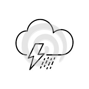Single weather icon - Cloud with Rain and Lightning