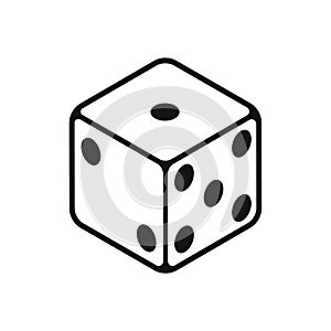 Single whit dice icon design. Vector.