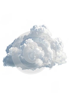 Single white cloud on isolated background