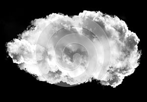 Single white cloud over black background