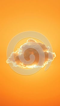 Single White Cloud in Orange Sky